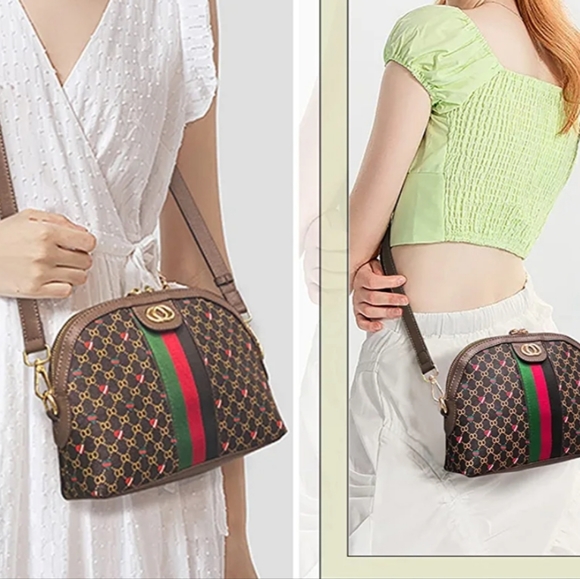 Adorable Monogram Brown and Tan Dome Shape Crossbody - Picture 6 of 6